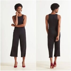 Evereve‎ Farrah Ponte Knit Sleeveless Wide Leg Jumpsuit in Black small